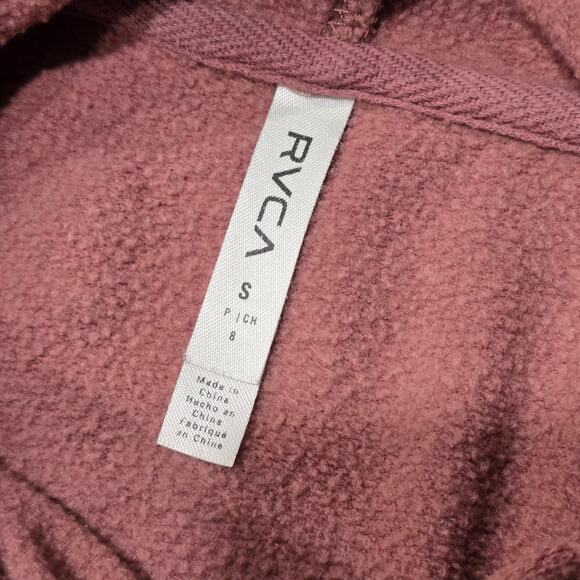 RVCA Pink Floral Design Pull Over Sweater Hoodie - Picture 6 of 7